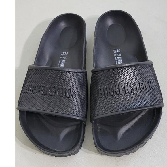 Birkenstock Sandals Womens Size 38 (7.5-8) Barbados EVA Slide Sandals Black - Picture 1 of 9